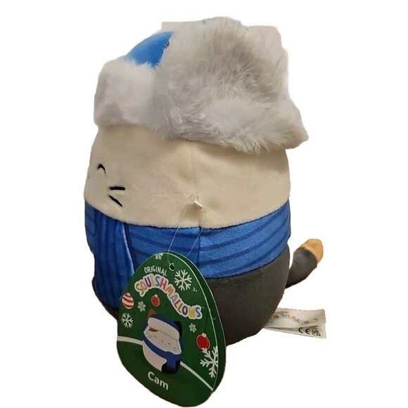 Kellytoy Squishmallow 7” Plush Winter Cam the Cat with Trapper Hat - Picture 4 of 7